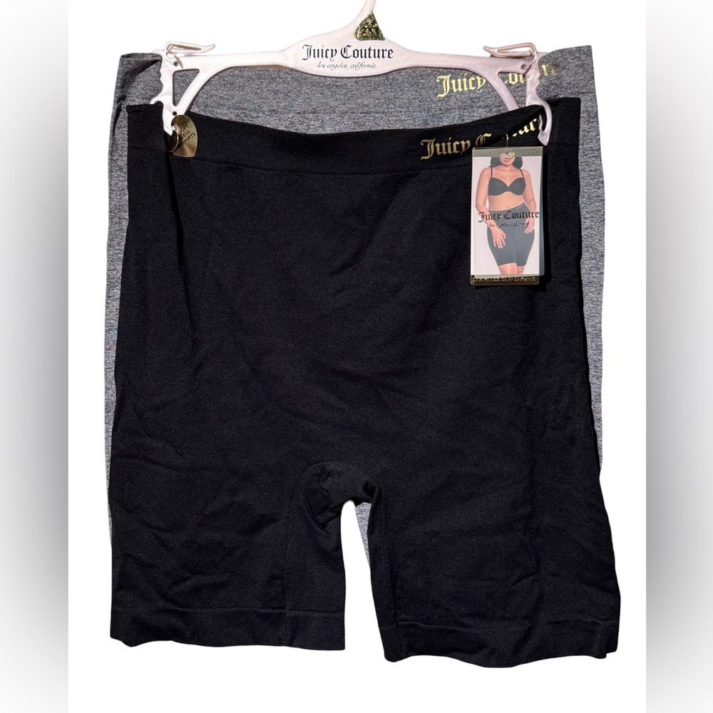 Juicy Couture Los Angeles NWT Black & Gray Seamless Shaping Slip Shorts (I008) - Picture 2 of 7